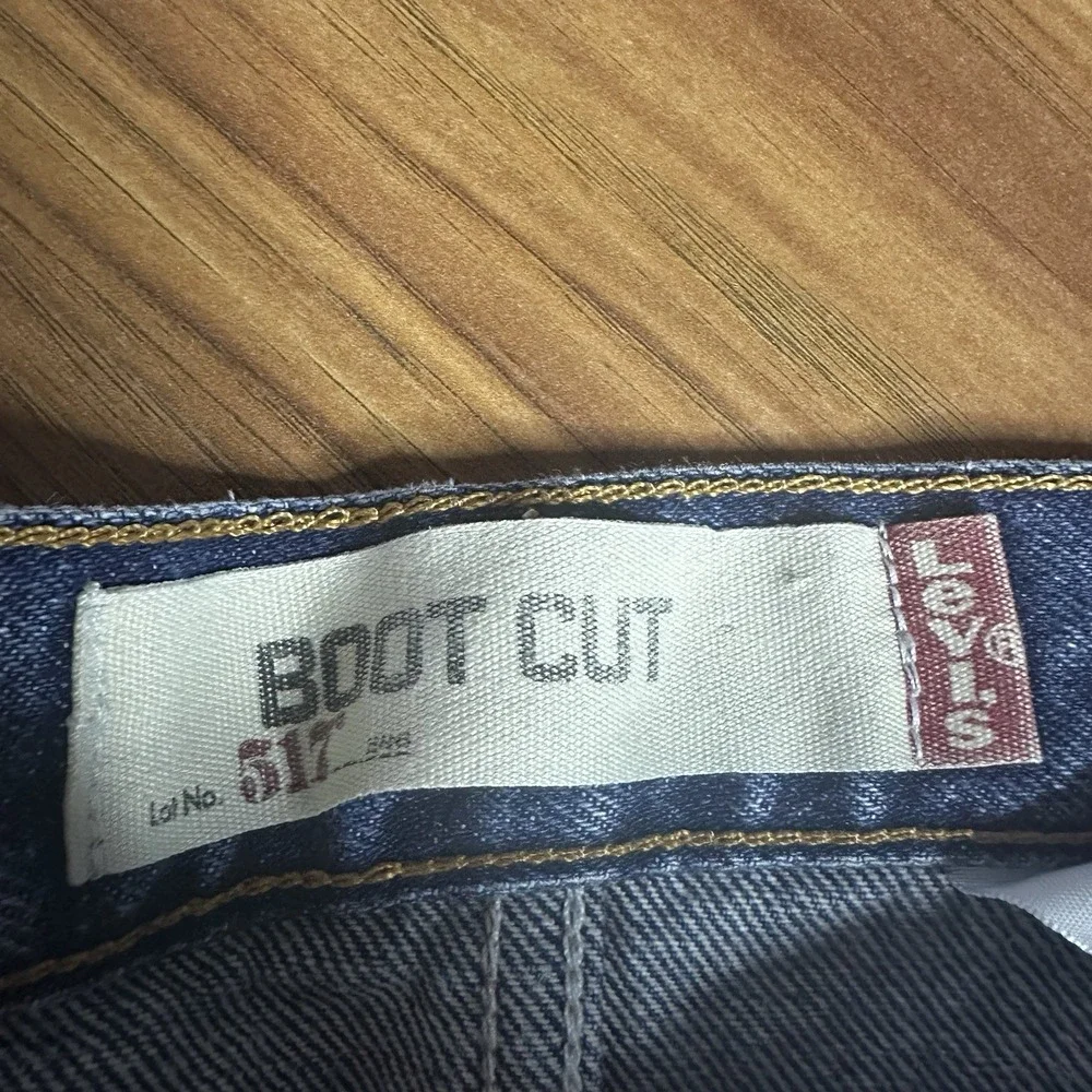 Vintage Y2K Levis 517 Bootcut Jeans Mens 38x32 Dark Wash Red Tab Western Cowboy